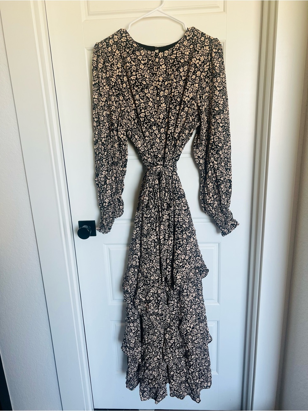 Boden Olive Green Floral Long-Sleeve Tiered Dress - Picture 2 of 6
